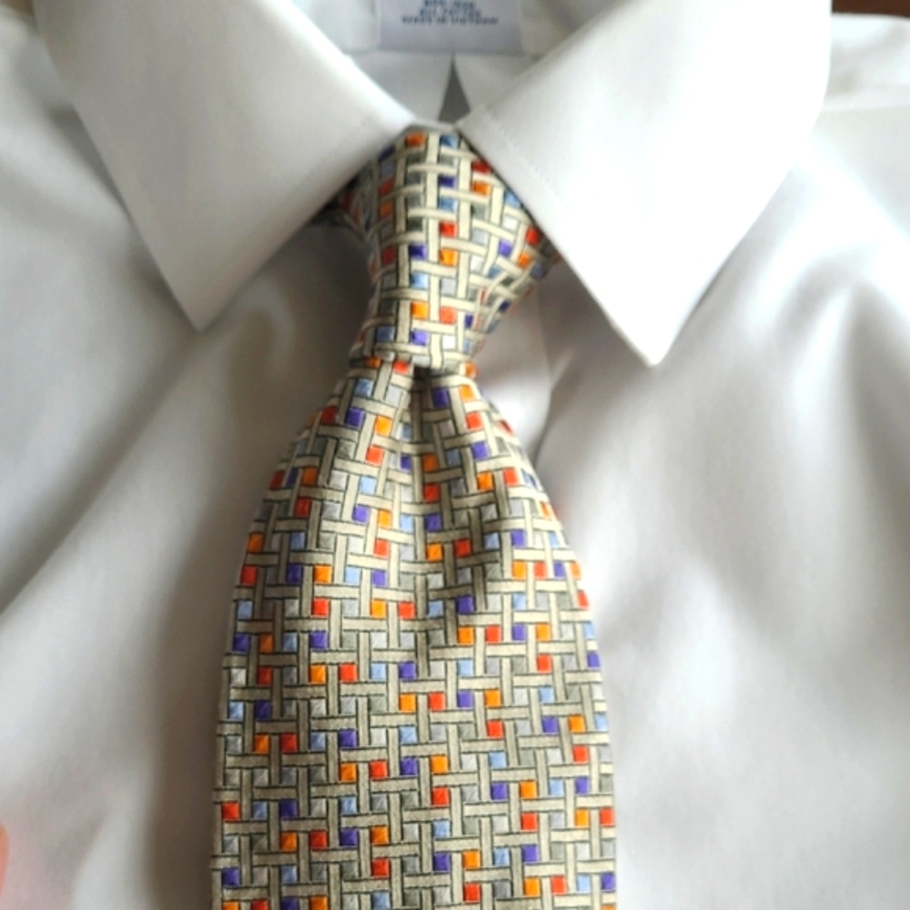 Kolte Handmade Italian Silk Geometric Pattern Tie Handmade